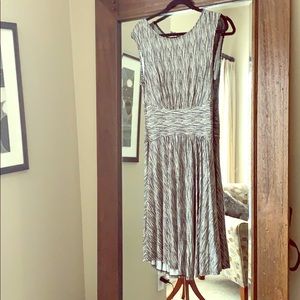 Black and white striped dress